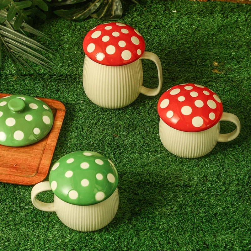 300ml Mushroom Shaped Ceramic Mug Cute Office Drinking Glass For Women Good-Looking Milk Water Coffee Mug Cup Dropshipping