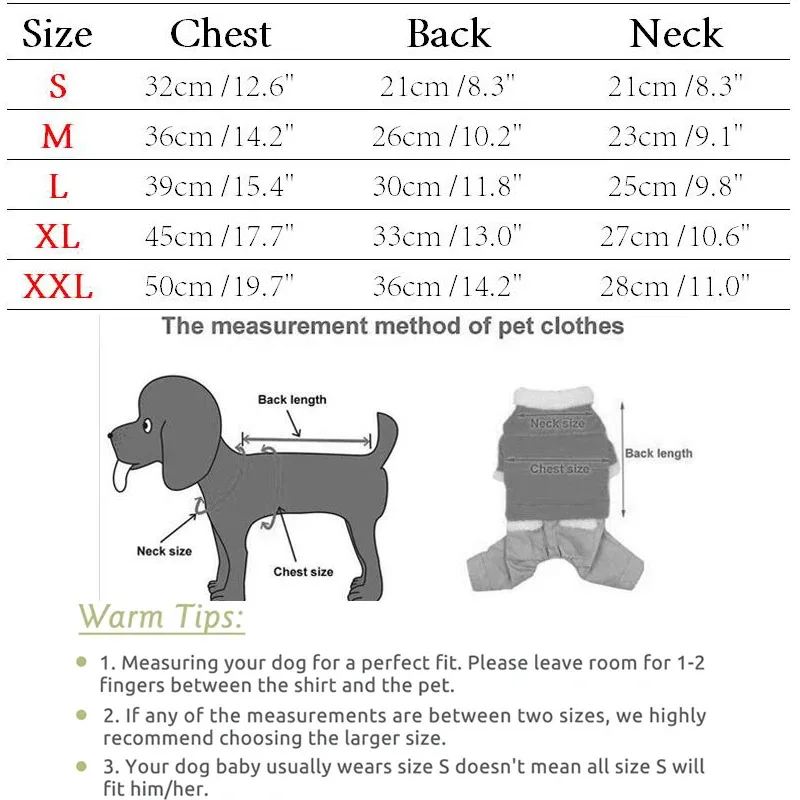 Thermal Fleece Lined Dog Jumpsuit Hooded Winter Dog Clothes Waterproof Coat for Small Dogs Yorkie Chihuahua Cold Weather Outfits