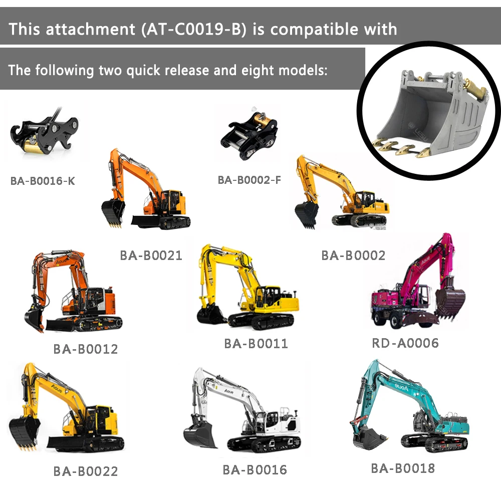 1/14 Simulation model excavator AC360 wheel digging small short tail modification quick disassembly hydraulic opening and closin