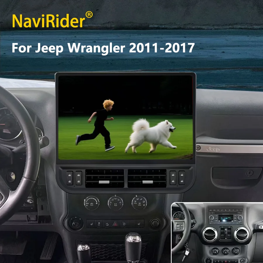 

16,8-дюймовый мультимедийный видеоплеер с сенсорным экраном для Jeep Wrangler 2011-2017 Android Carplay, автомобильный радиоприемник, стерео GPS-навигация, головное устройство