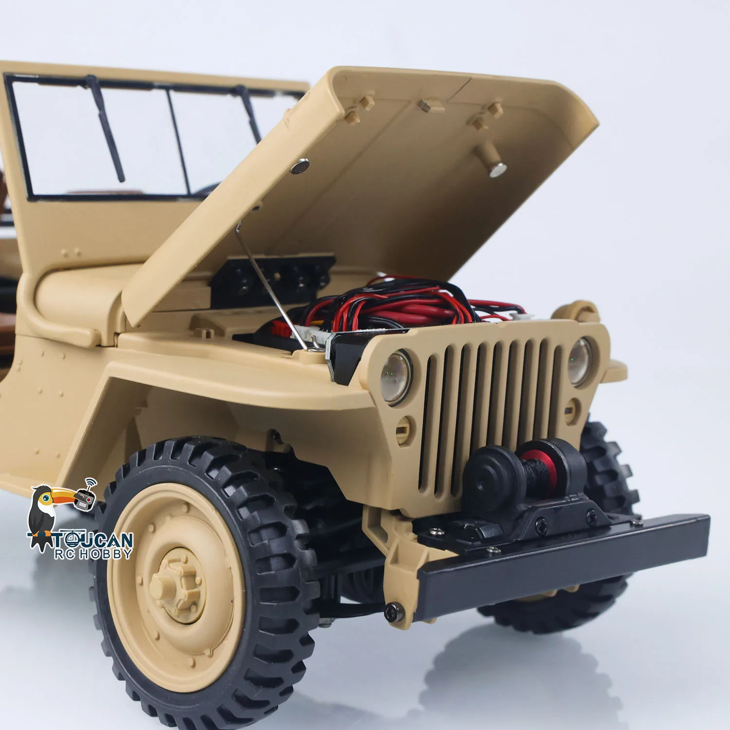 US Koop HG 1/14 2.4GHZ Open-top Afstandsbediening Militaire Auto HG4 58 RC Terreinwagen 4WD Combat model Speelgoed 2 Speed Batterij