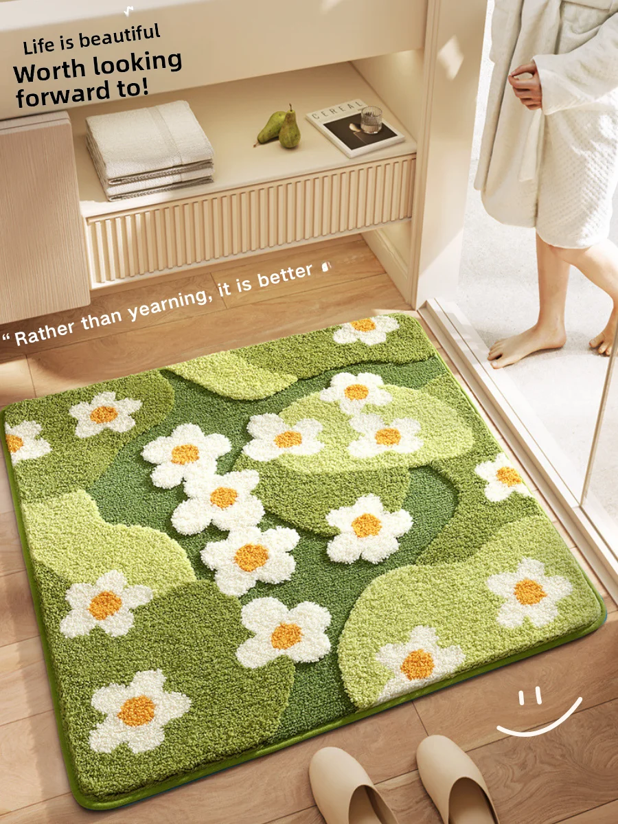 

Thiened Square Batoom Carpet Absorbent Bede Blanket Anti-Slip Bot Rural Sle Handkerchief Polyester Fiber