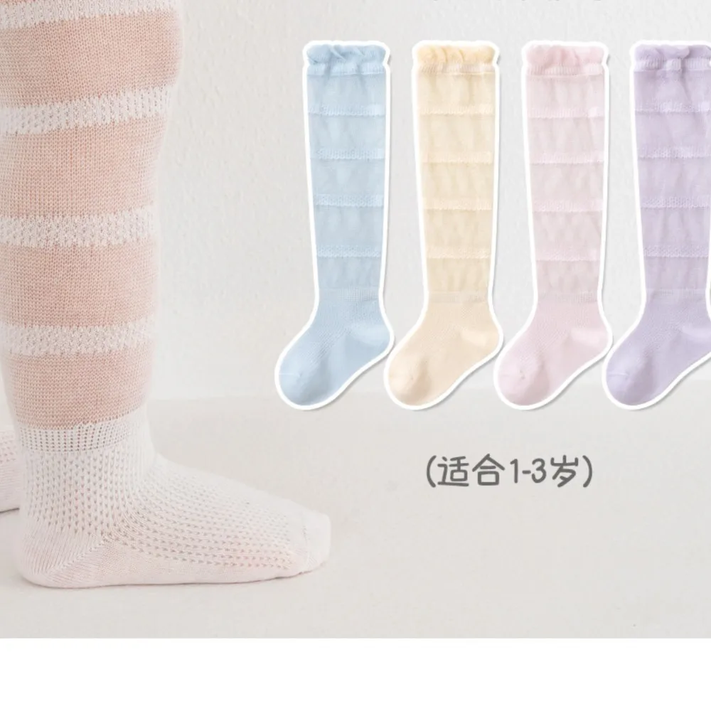 Baby socks summer mesh thin long knee-high newborn baby socks summer breathable children's mosquito repellent sock