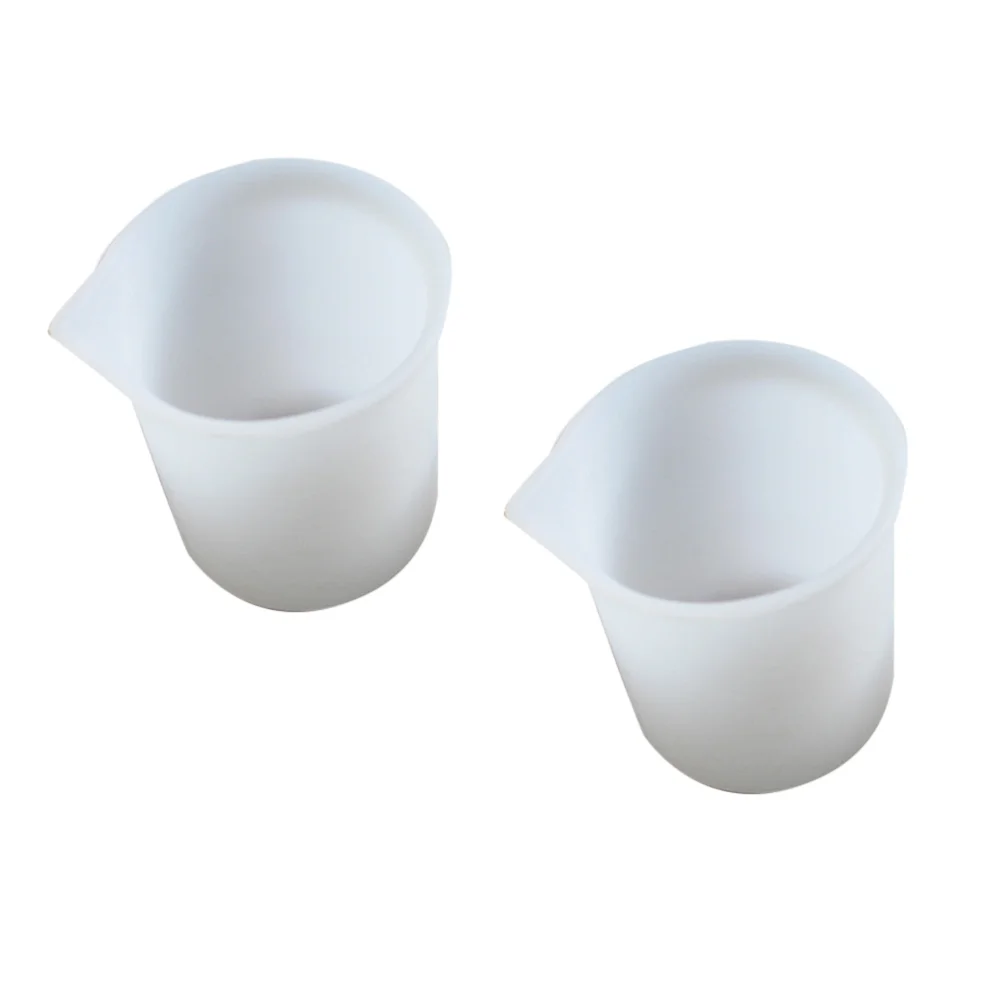 

2pcs 100ML Graduated Measuring Cups Transparent Silicone Measuring Tools Liquid Container silicone measuring cups