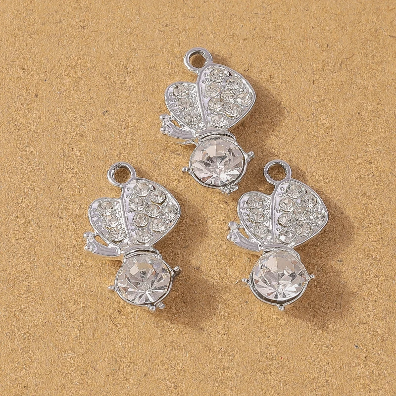 10 Stück Strass Kristall Schmetterling Anhänger Charms für Schmuck DIY Halskette Ohrringe Armband Zubehör Zubehör – Detail 6