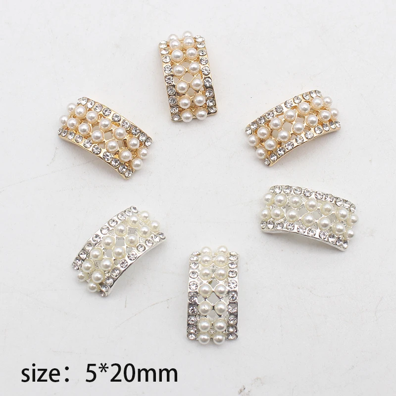 Pearl diamond arc semi-circle alloy accessories headdress arc hairpin earrings accessories diy semi-finished shoes and bags