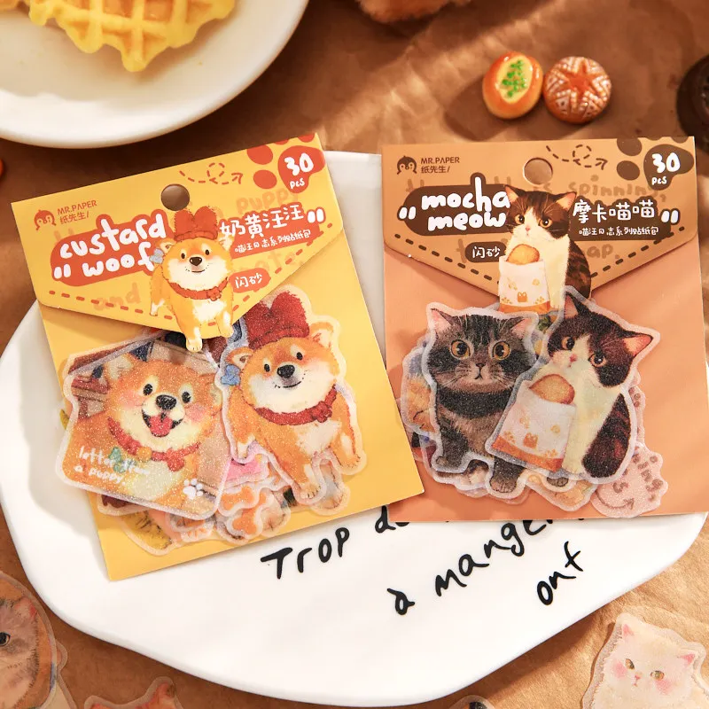 Cute Cat Handbook  Decoration Material Sticker
