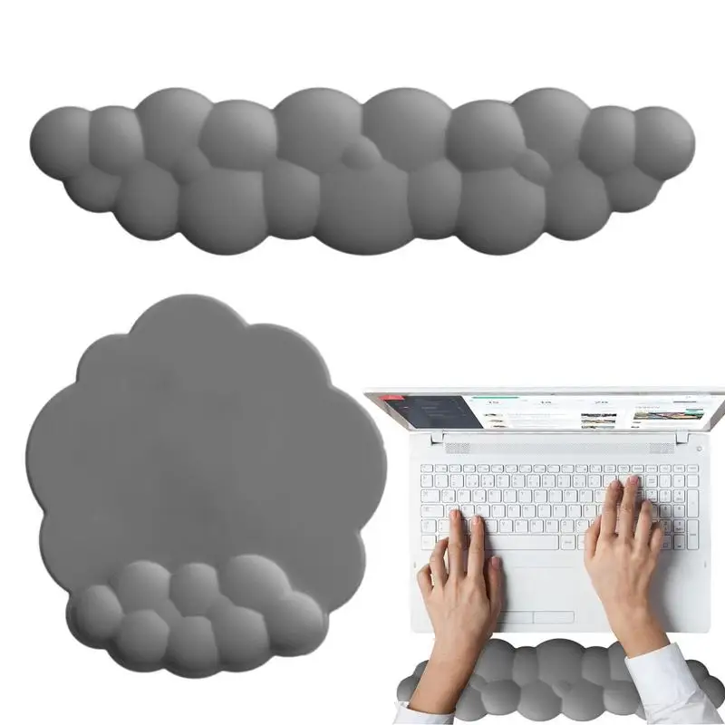 مسند المعصم للوحة المفاتيح السحابية من مادة البولي يوريثان عالية الكثافة من إسفنج الذاكرة اللطيفة مع قاعدة مضادة للانزلاق للمكتب المنزلي