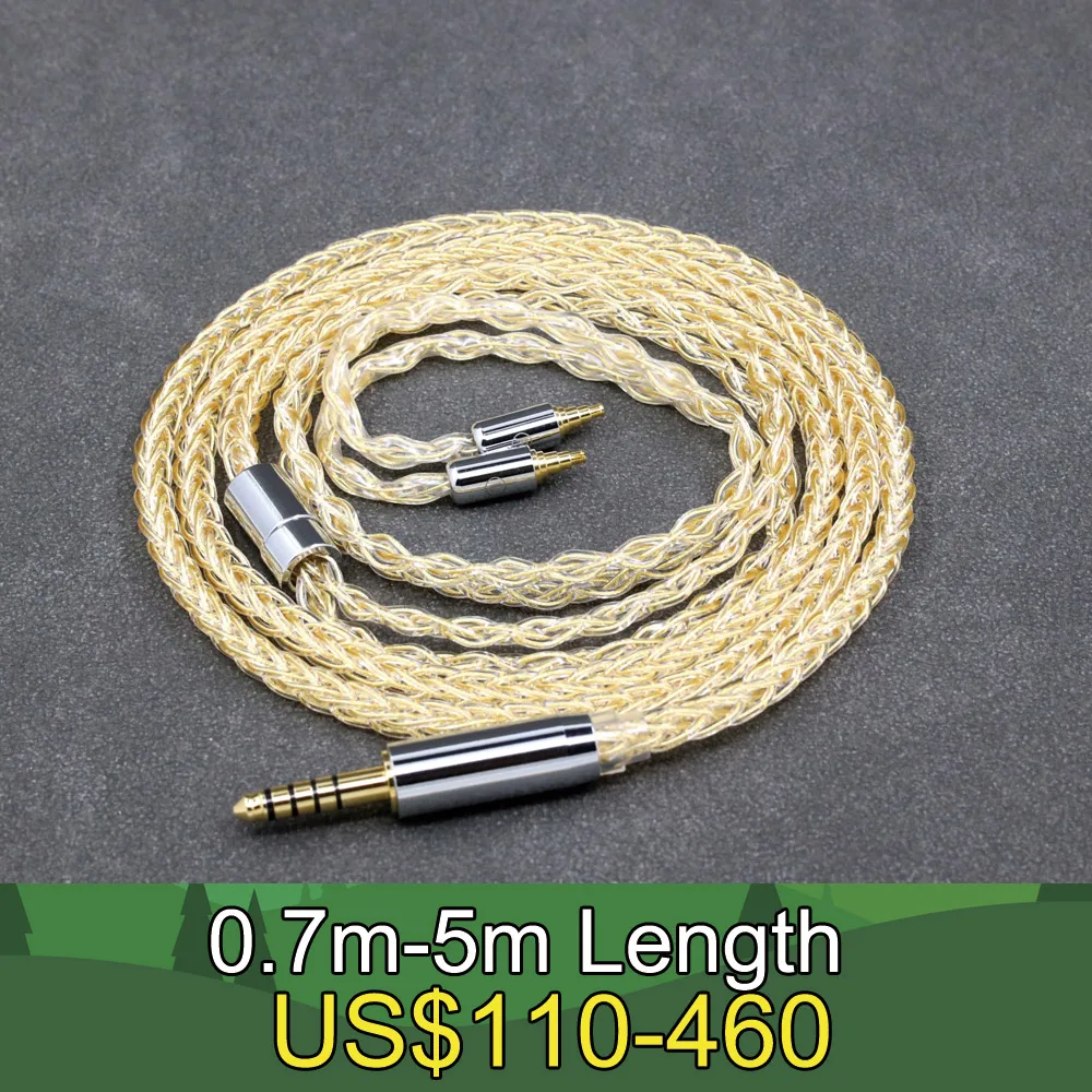 8-ядерный кабель для наушников из чистого серебра 925 карата с покрытием из 24-каратного золота для Sennheiser IE100 IE400 IE500 Pro LN 008813