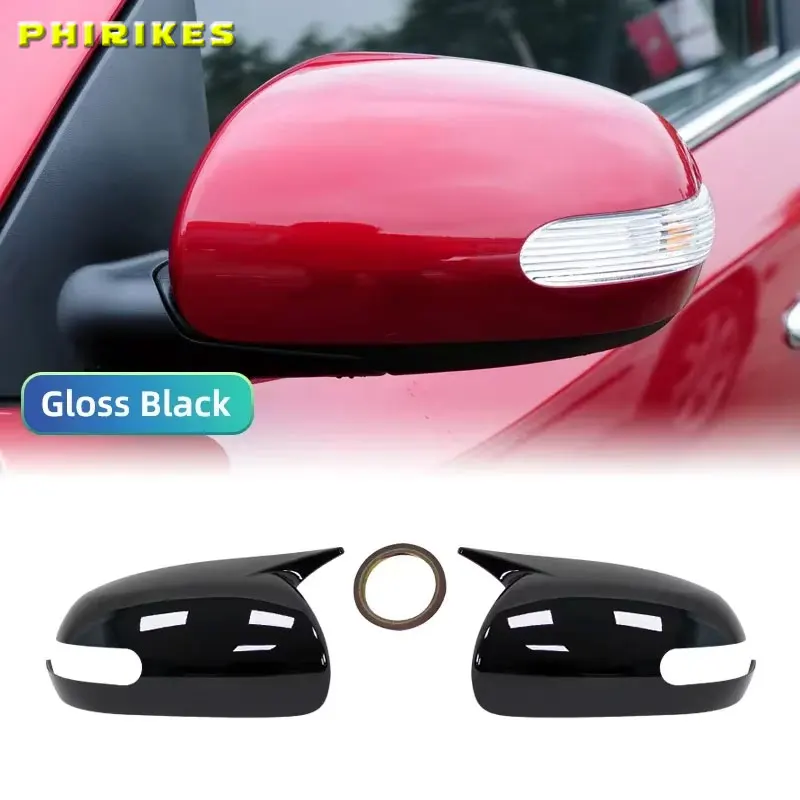 For KIA K3 Cerato Forte 2009-2012 Rearview Side Mirror Cover Wing Cap Exterior Door Rear View Case Trim Carbon Fiber