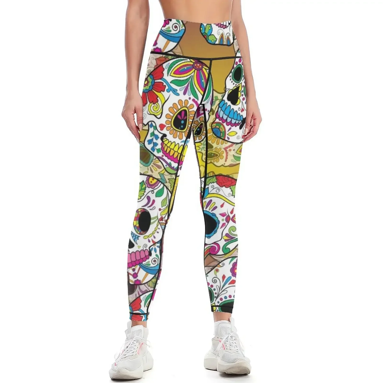 Sugar Skulls Leggings sportswear for gym high waist trousers gym sportswear woman Womens Leggings