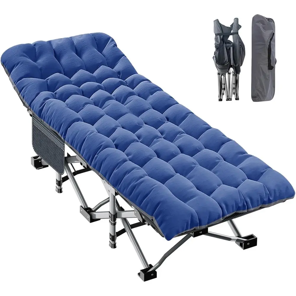 

XXL Camping Cot or Adults 900LBS - 78"×32" Oversized olding Bed with MattrPad, Heavy Duty 1200D rd Outdoor Cot with Carry Bag