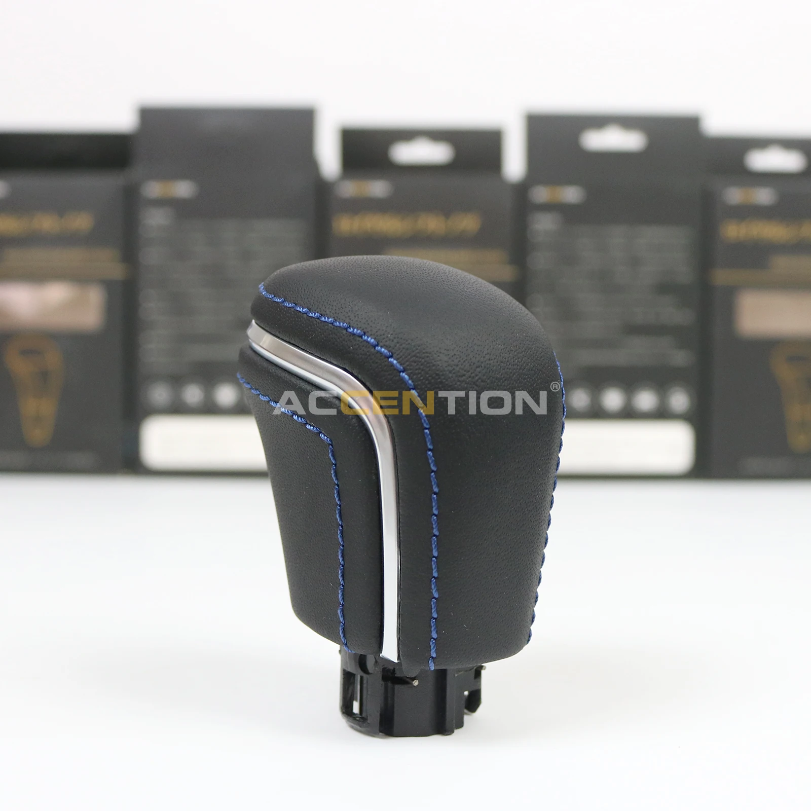 Black Leather Blue Line Gear Shift Knob For Toyota Corolla Levin Camry 2018-2021 XV70 V70 Avalon 2018 2019 2020 2021 2022