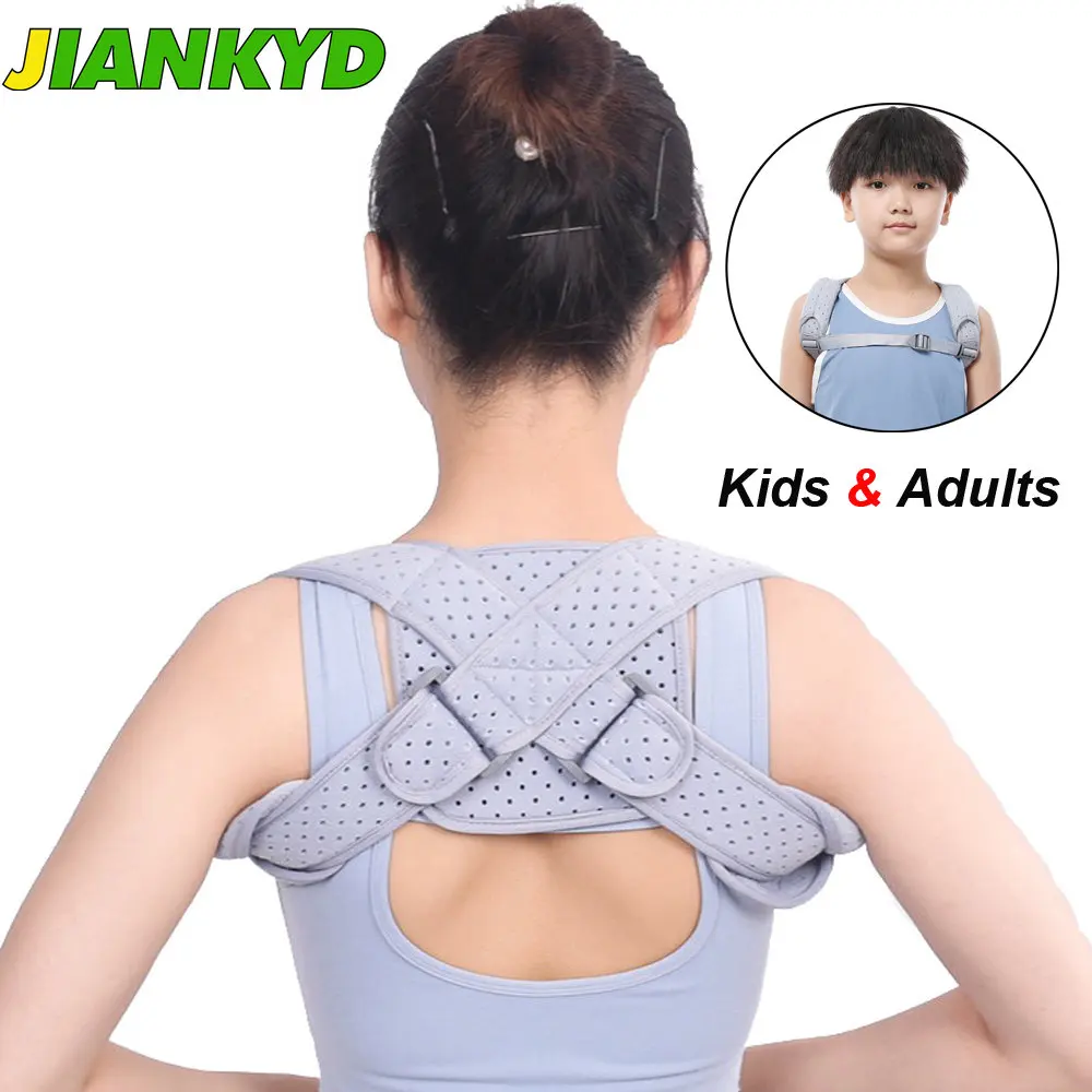 1Pcs Posture Corrector for Women Men Kids Children, Adjustable Upper Back Brace for Clavicle Support and Providing Pain Relief