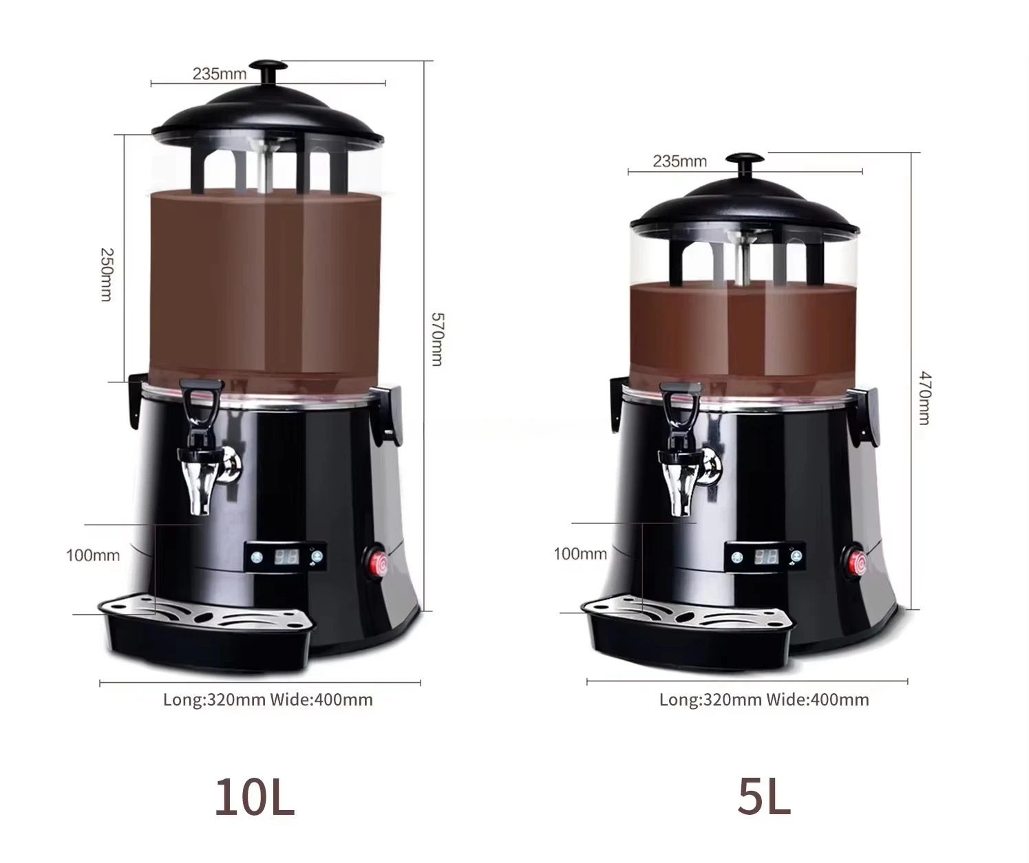 ماكينة الشوكولاتة الساخنة التجارية 5 لتر 10 لتر، موزع سخان الشوكولاتة الساخنة، خلاط ذوبان الشوكولاتة #2