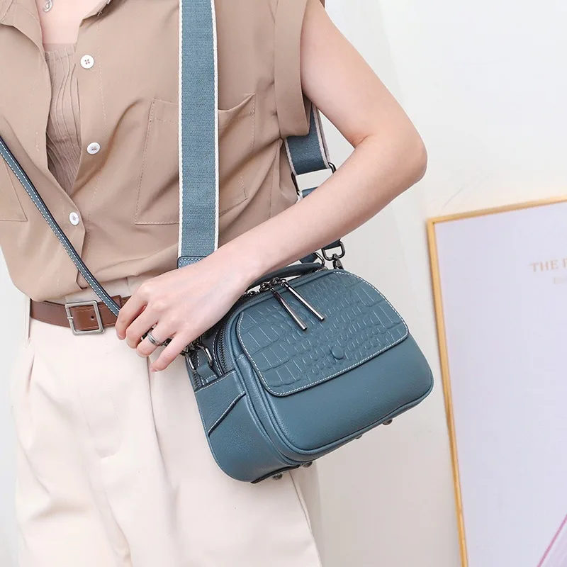 

Genuine Leather Tote Bag 2025 New Designer Luxury Bag for Women Stylish Crocodile Pattern Shoulder Handbag Casual Crossbody Bag