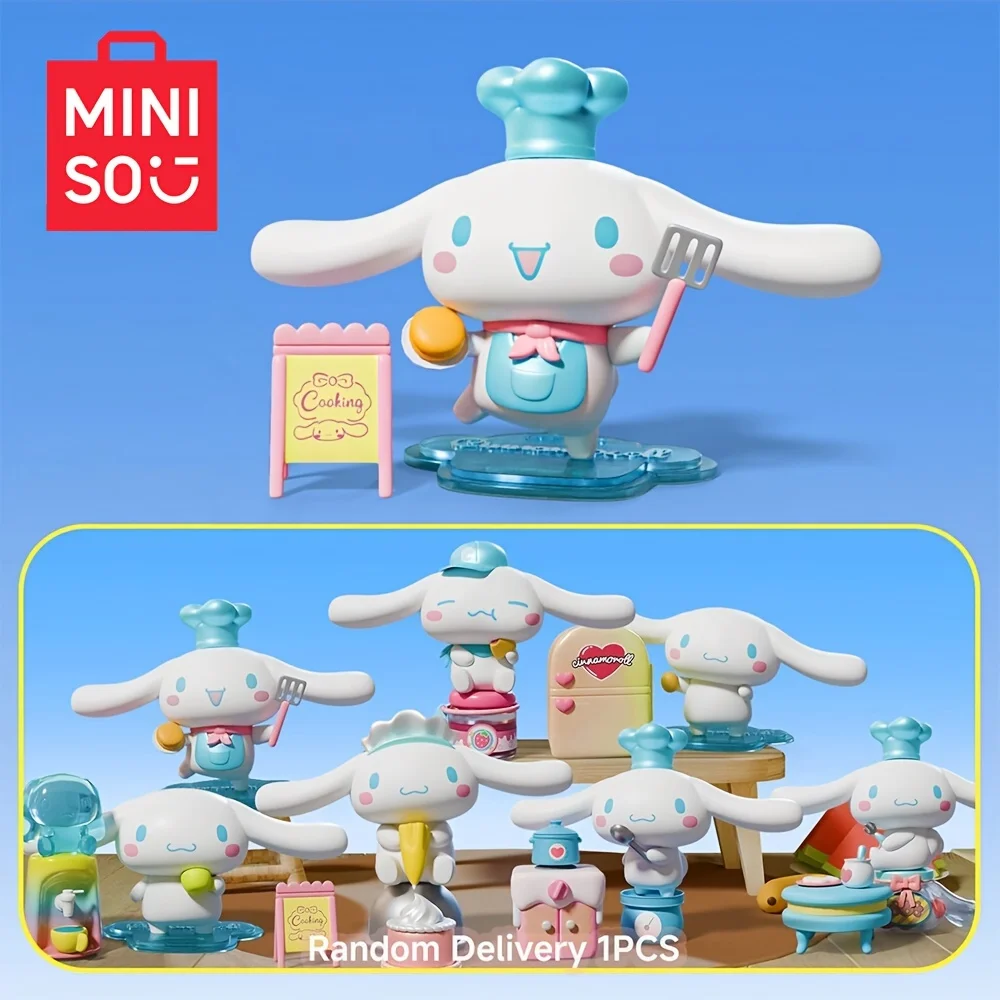 Miniso Cinnamoroll Cooking Hut Series Blind Box Toy Ornaments Desktop Decorations Children's Gifts Christmas Gifts Random 1PC