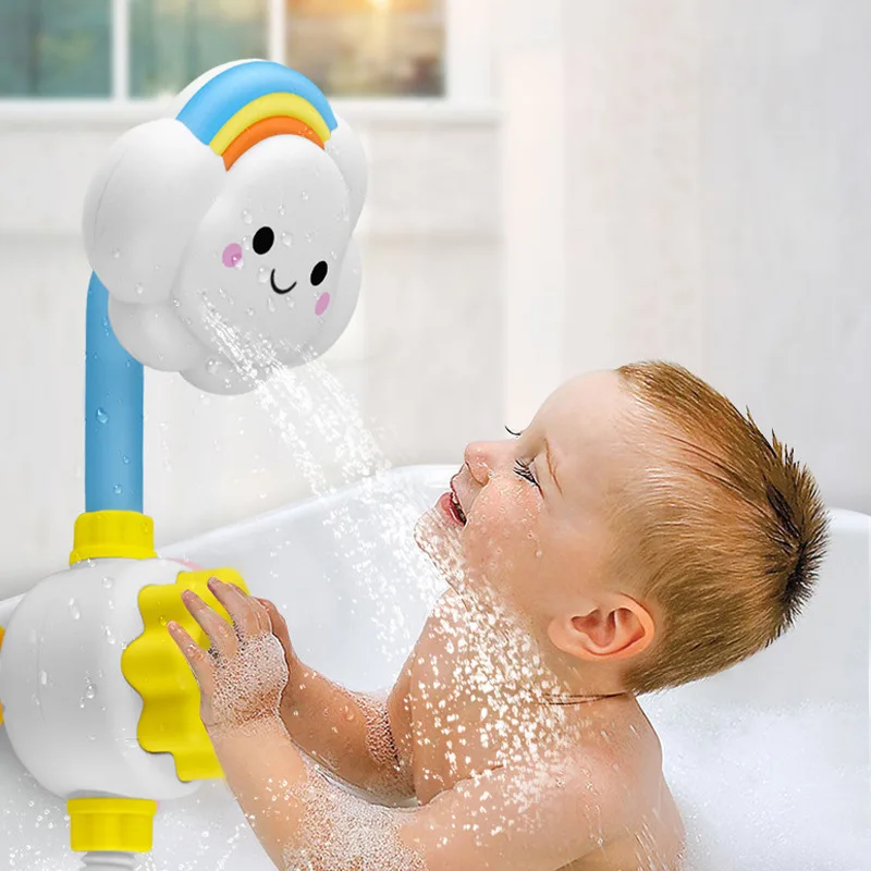 Baby Bath Toys New Cloud Rainbow Shower Bathroom Toys Clouds Model Baby Bath Toy Sprinkler Water Toy Cute Spray Shower Kids Gift