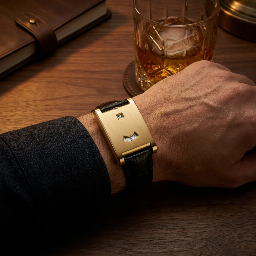 Square Brand Genuine Watch Men's Retro 2026 New Style Light Luxury Gift High Quality Trend Fashion Gold Simple Quartz Watch