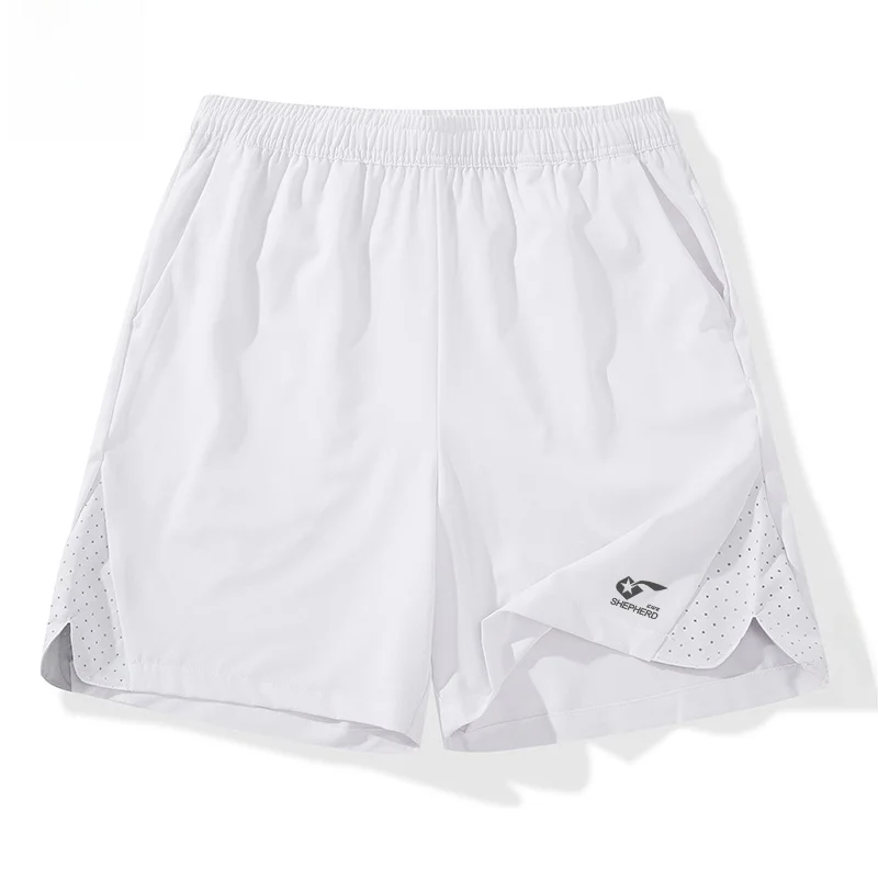 

Мужские спортивные шорты для активного отдыха и бега, дышащие, быстросохнущие, из ледяного шелка, для фитнеса и бадминтона