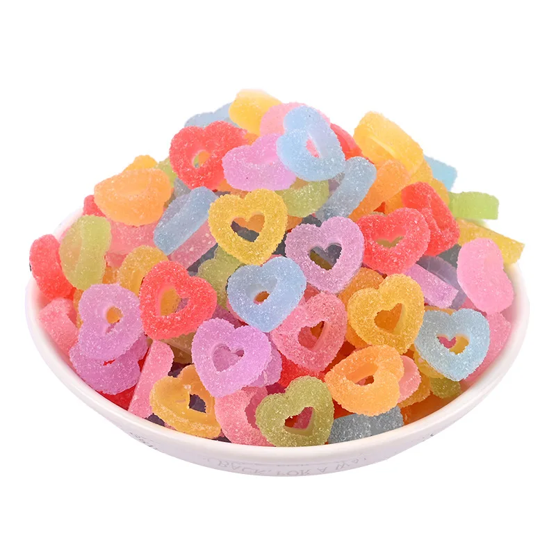 10pcs Sugar Love/Bear/Stars Nail Art Decorations 3D Kawaii Gradient Gummy Bear Nail Charms DIY Manicure Nails Design Accessories