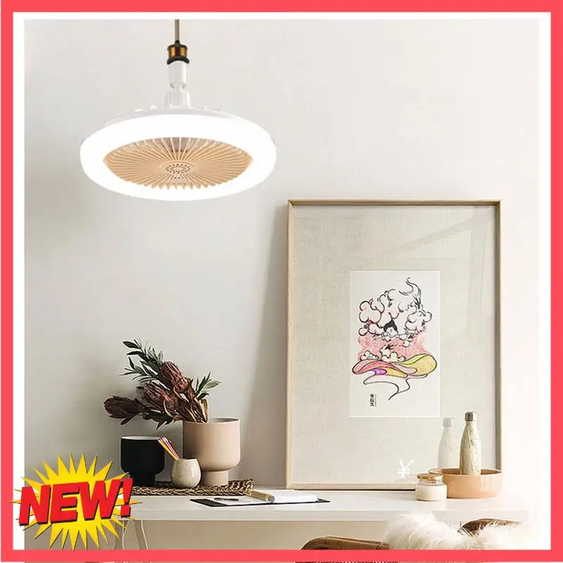 

B17C 2PCS Ceiling Fans With Remote Control And Light Lamp Fan E27 Converter Base Smart Silent Ceiling Fans,C Easy Install Easy T