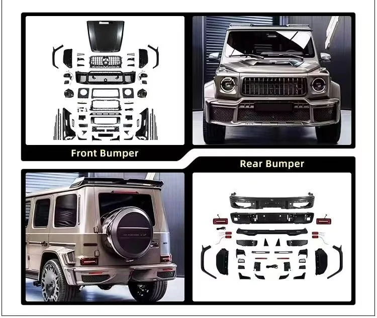 New Perfect Universal Clip-on BodyKit G Class W463 2004-2018 & W465 2025+ Bra-BuS Hood Grill Bumpers Convert Kit