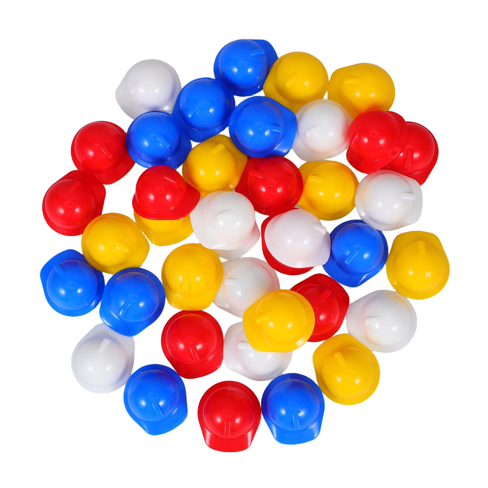 60Pcs Miniature Safety Hats Plastic Construction Hard Hats for Birthday Party Decoration Bottle Toppers Crafts Supplies
