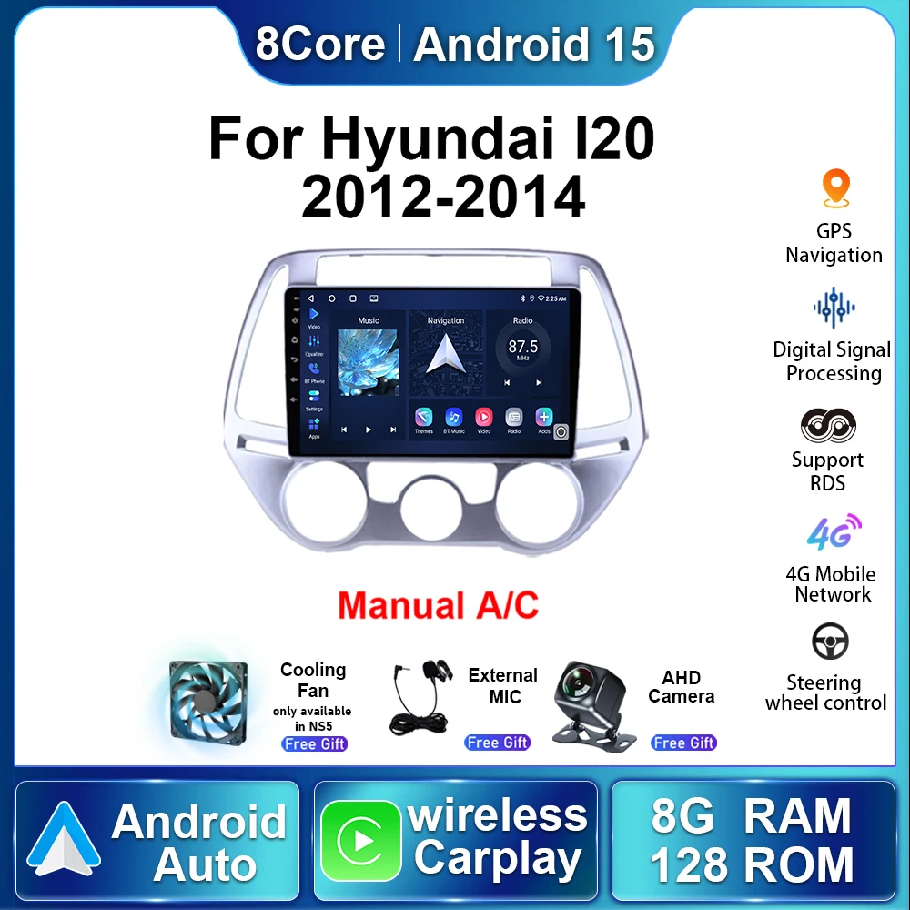 

Android 15 авто радио для Hyundai I20 2012 2013 2014 автомобильные мультимедийные стерео видеоплееры беспроводной Carplay монитор GPS-навигация