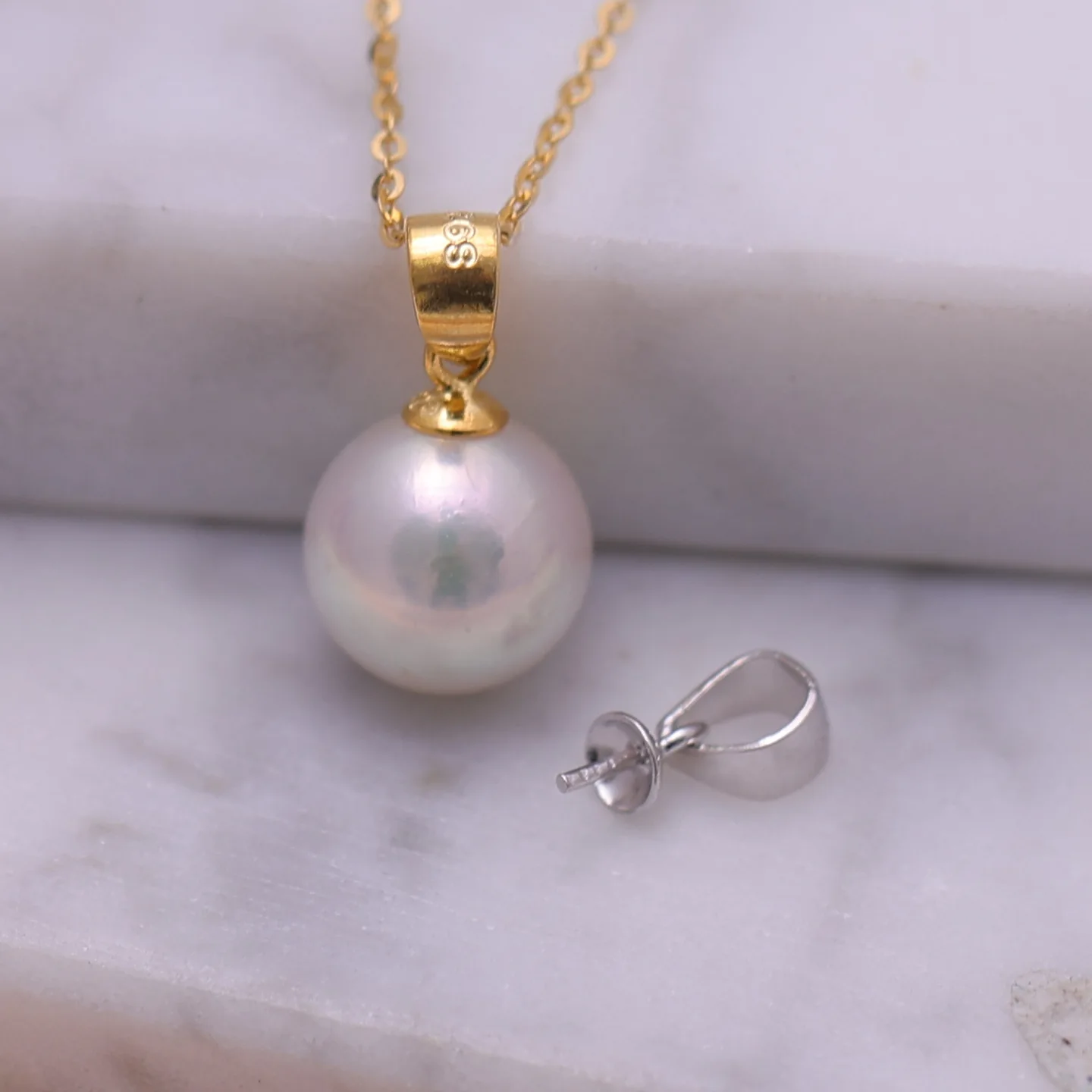 

Wholesale S925 Sterling Silver Pendant Mounts Base Findings Settings Mountings Jewelry Fittings for 6-15mm Pearls 10pcs/lot