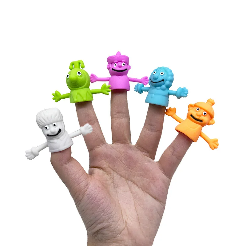 

5Pcs Novelty Funny Cartoon Cute Mini TPR Little Monster Hand Puppet Toy Set Fun Storytelling Toy Props Children Hand Puppet Toys