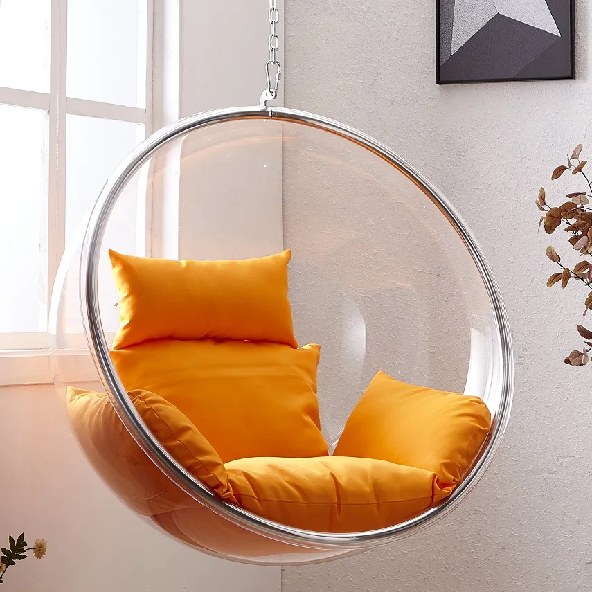 Indoor online celebrity glass ball transparent bubble chair Nordic hanging basket balcony outdoor swing