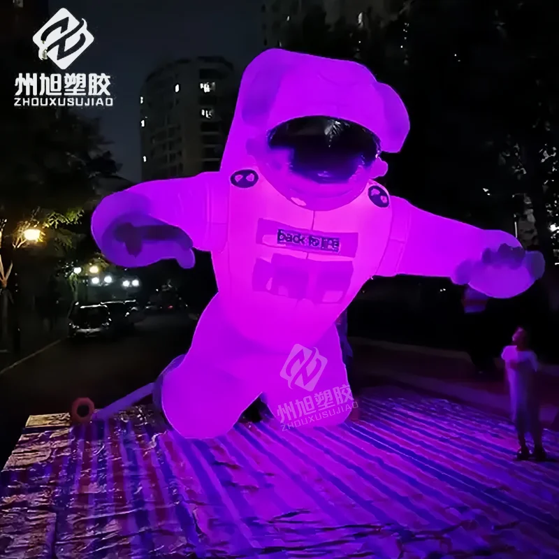 نموذج رائد فضاء قابل للنفخ من قماش أكسفورد مع أضواء LED لعرض مركز التسوق في الهواء الطلق وتعزيز الإعلان والديكور.
