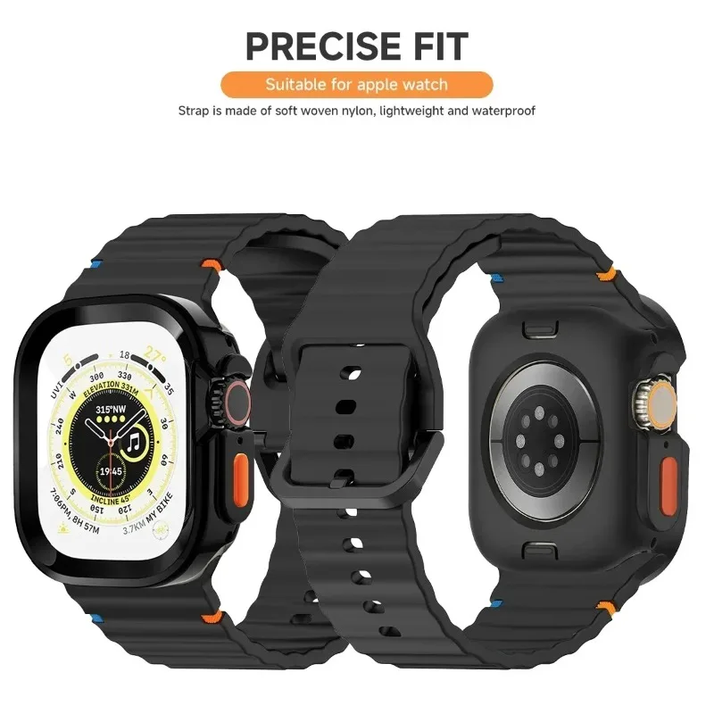 حزام + حافظة لساعة أبل سلسلة 10 42 مللي متر 46 مللي متر الغطاء الواقي 49 مللي متر 44 مللي متر 45 مللي متر 40 مللي متر 41 مللي متر ل iwatch الترا 9 8 7 SE 6 5 4