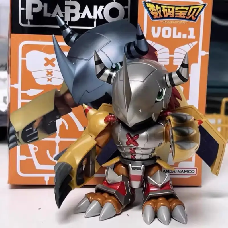 Bandai authentique Plabako monstre numérique boîte aveugle assemblage bataille t-rex jouet modèle pièce d'affichage à collectionner figurine cadeau