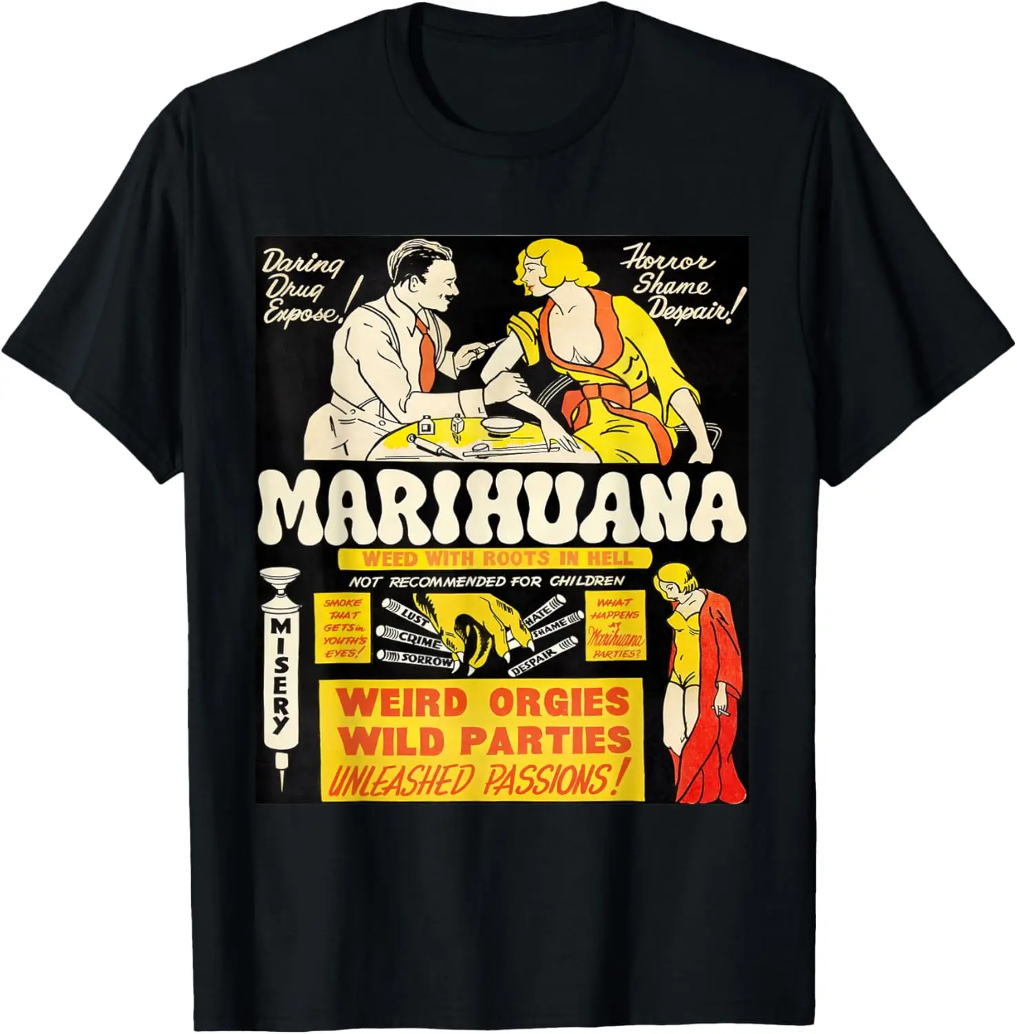 Marijuana Cannabis Propaganda Funny T-Shirt Graphic Tee Weed T-Shirt