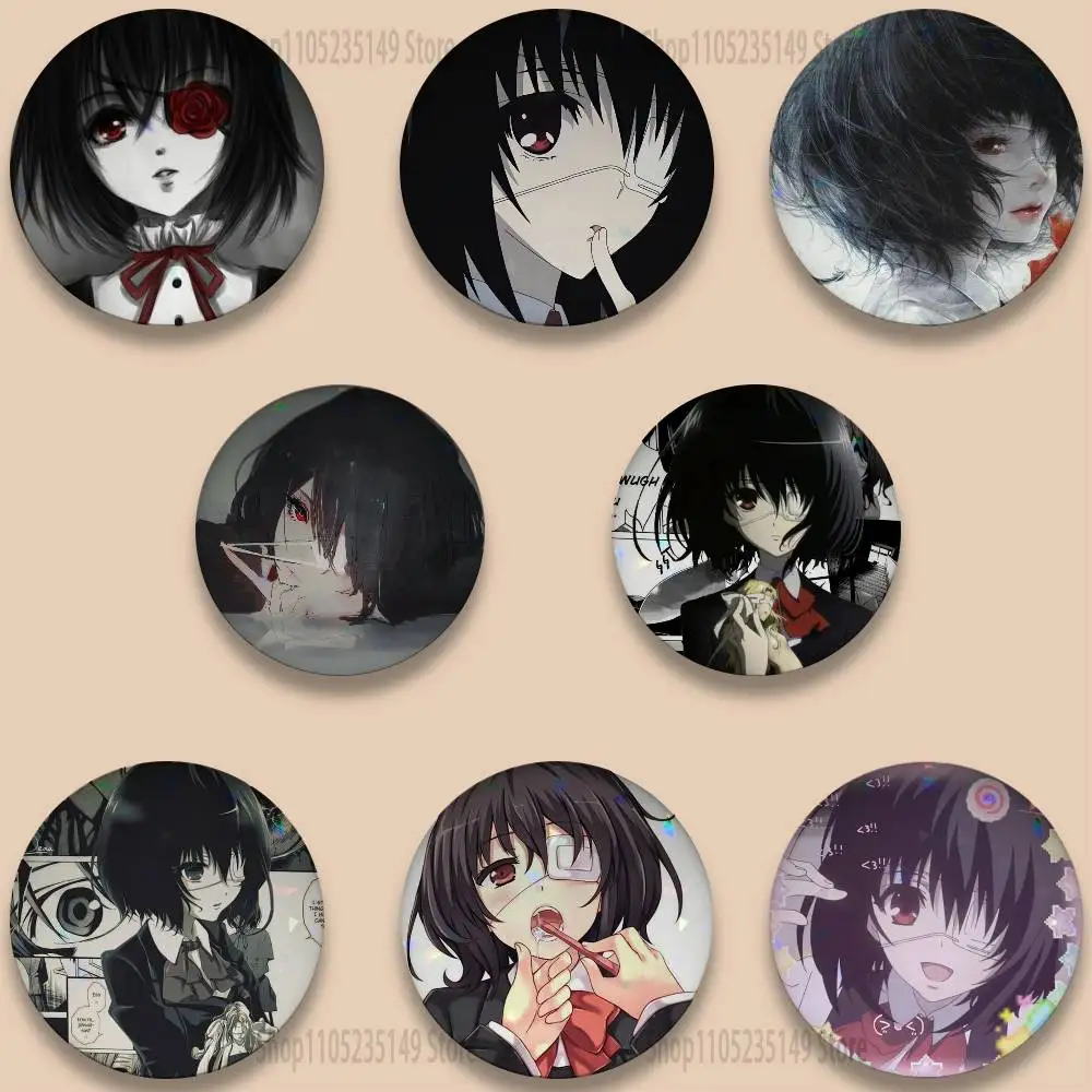 

A-Another Mei Misaki Pins 58mm Cute Cartoon Badge Handmade Brooches for Backpack Accessories Jewelry Gifts