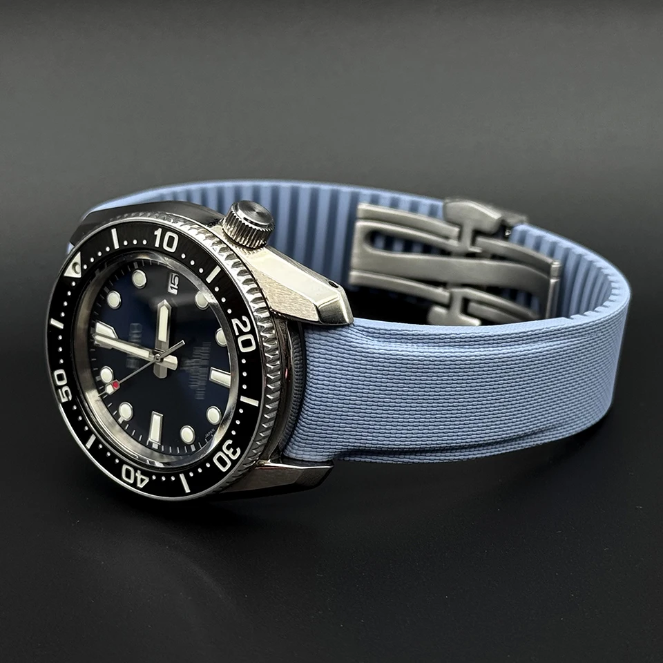 Bracelet de montre à extrémités courbes rondes 20mm 21mm 22mm, bracelet de montre en caoutchouc FKM étanche pour hommes et femmes, compatible Omega Longines Seiko