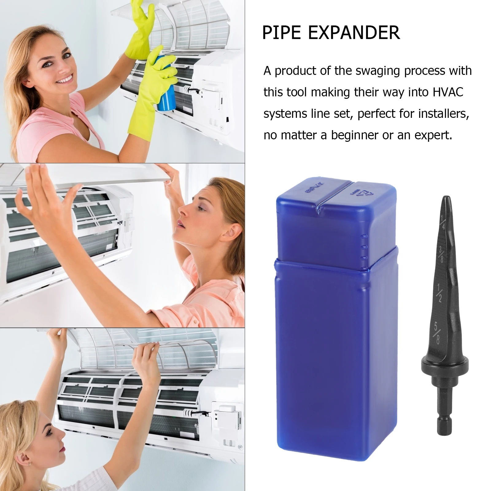 

4 in Electric Pipe Swaging Tool Flaring Tool for HVAC Copper Tube Pipe Metal Tools Steel Hose Accessories