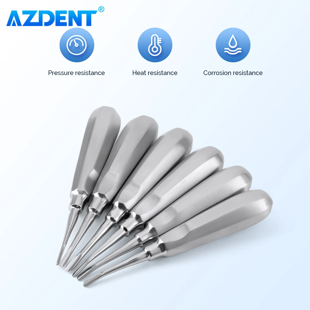 1PC Dental Teeth Elevator AZDENT Surgical Tooth Extraction Tool Stright Curved Stainless Steel Dentistry Lab Instrument Dentists