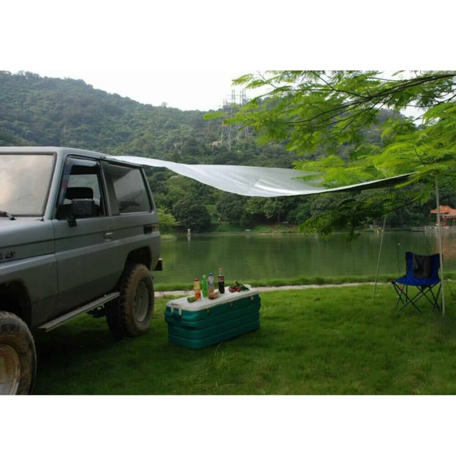 US Car Tent Awning Rooftop SUV Truck Shelter Camping Travel Outdoor Sunshade Canopy