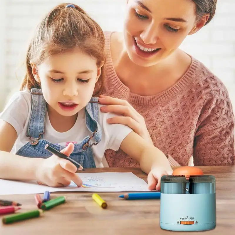 Student Pencil Sharpener Electric Sharpener Small USB Battery Powered Portable Semi-Automatic Save Effort Pencil Sharpener