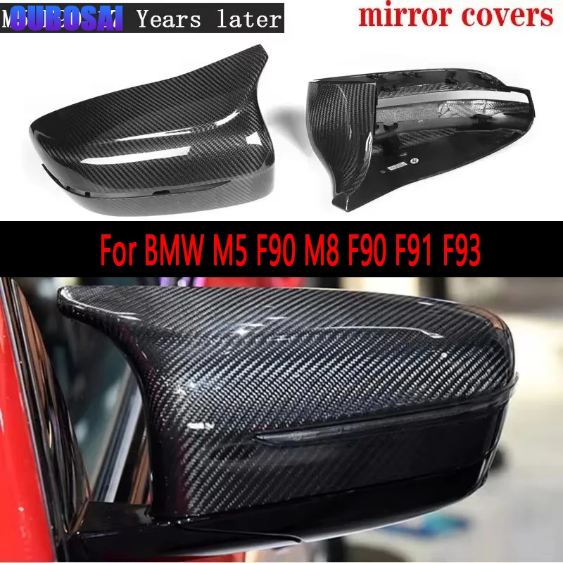 

For BMW M5 F90 M8 F90 F91 F93 Shells Rearview Cap Dry Carbon fiber rear view mirror case cover Auto Parts body kit