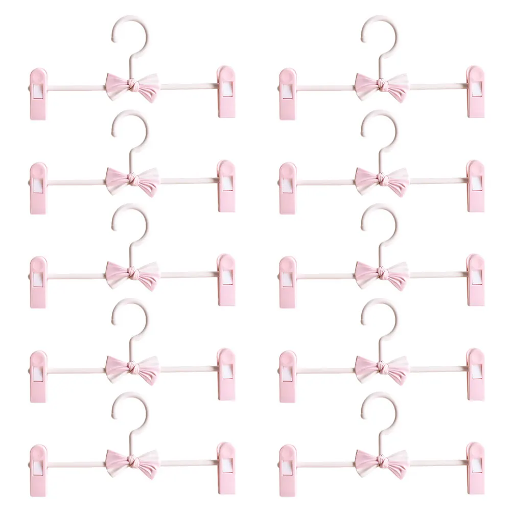 

Pants Organizer for Boy Girl Baby Hangers with Clips Pink Adjustable Clothes Kids Non Slip