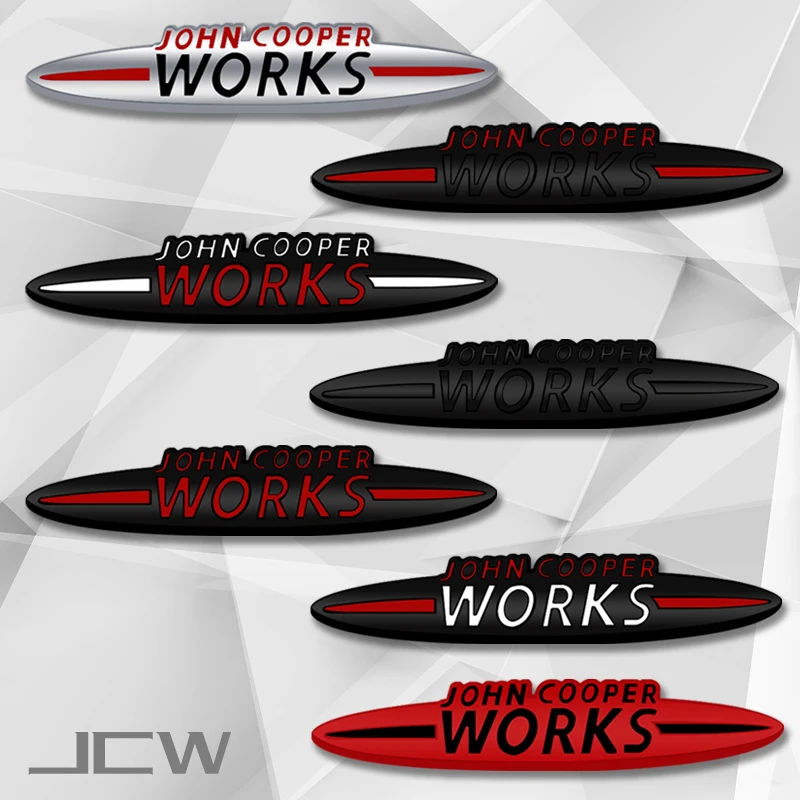 Insignia de aleación de Zinc John Cooper Works, emblema de maletero de coche, pegatina de rejilla 3D para Mini JCW R52 R53 R56 F55 F56 F54 Styling