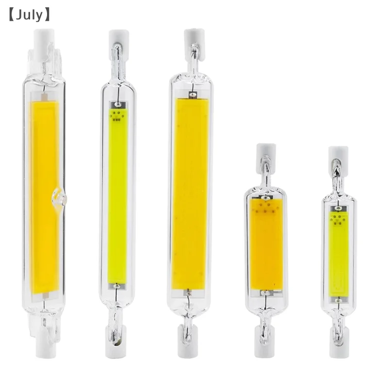 R7S LED หลอดแก้ว COB หลอดไฟ 78 มม.118 มม.5/10/20W R7S ข้าวโพดโคมไฟเปลี่ยนหลอดฮาโลเจน AC 110V 220V