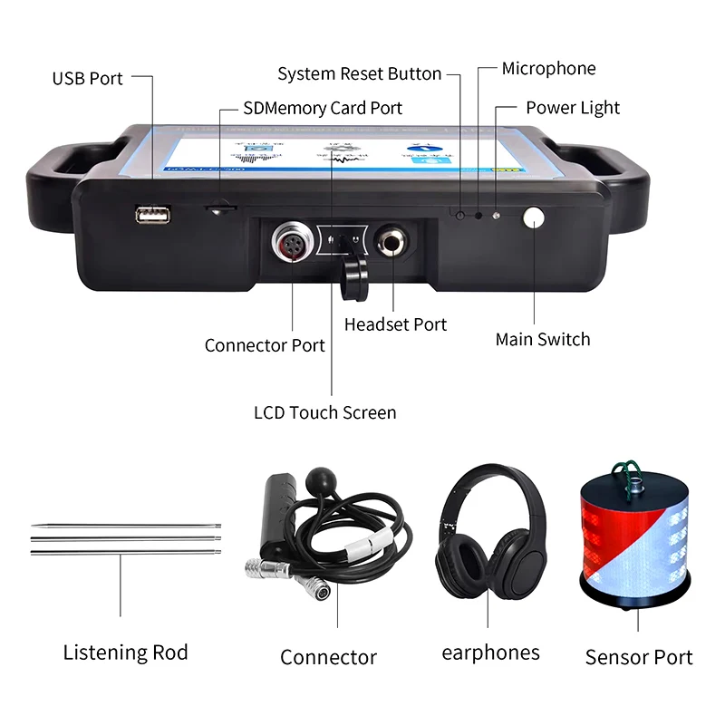 

PQWT-CL Series Professional Plumber Tools 2m~6m Water Leakage Inspection Acoustic Underground Pipelines Water Leak Detector