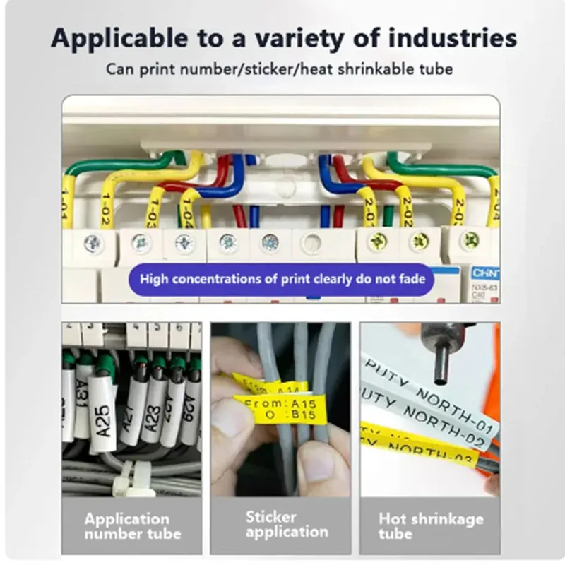 P800Automatic Numbering Machine Electronic Heat Shrink Line Numbering Machine Tube Printer Portable Label Printer Ribbon Sticker