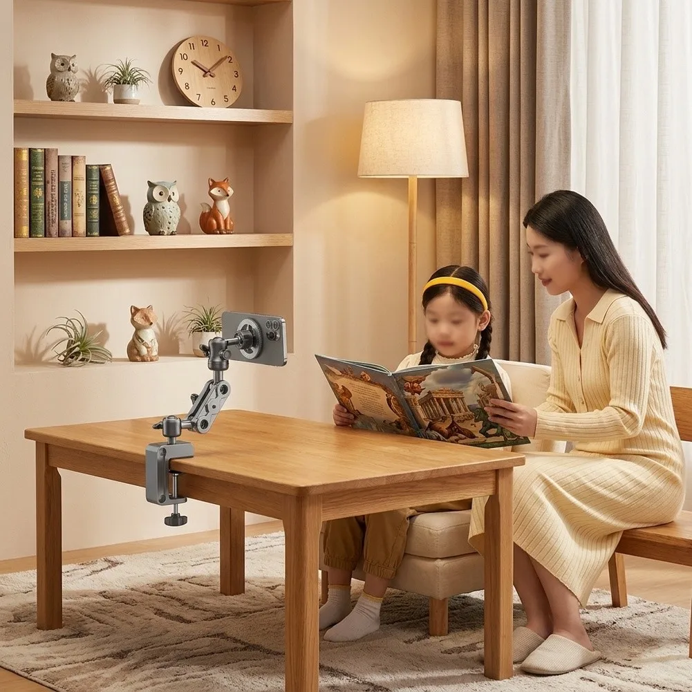 Magnetic Camera Mount 360 Degree Ball Head With Adaptive C Clamp Aluminum Alloy For Webcam Light Filming POV Accessories