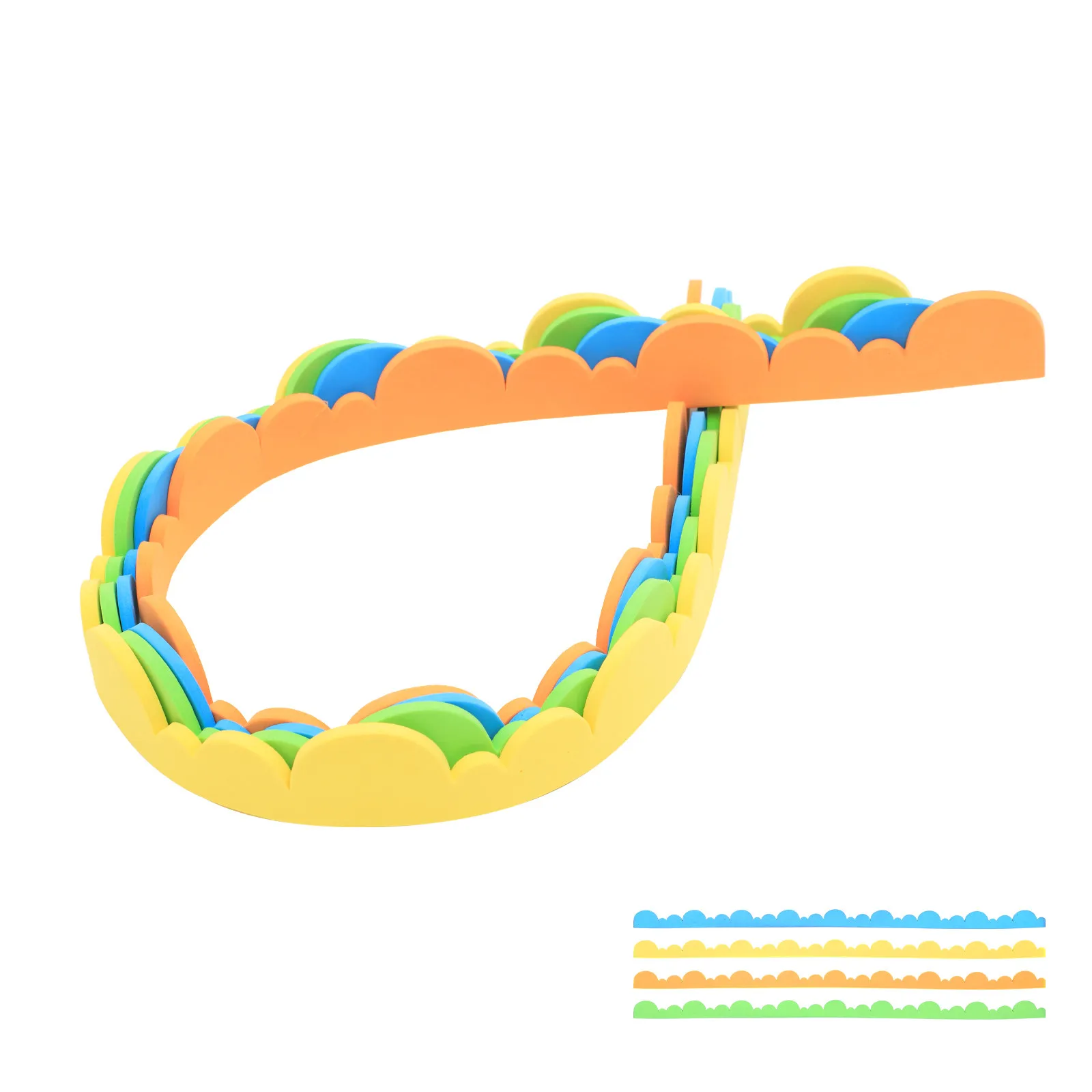 

4Pcs Wear-Resistant Scalloped Classroom Border Foam Decor for Bulletin Board Chalkboard Whiteboard Blackboard Door Window
